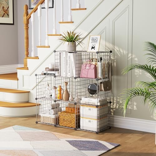 C&AHOME Wire Cube Storage, 8 - Cube Organizer Metal C Grids, Silver Gray - Image 6