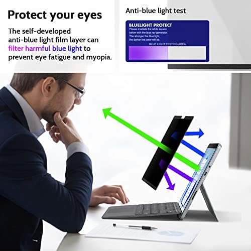 Peslv Magnetic Privacy Screen for Surface Pro 7+/7/6/5/4/3 12.3 Inch, Removable Anti Blue Light Glare Filter, Black Security Private Apy Block Protector - Image 5