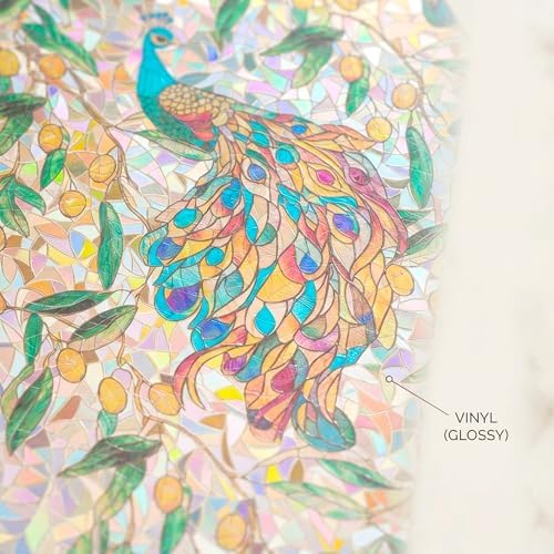 Peacock 3D Prism Stained Glass Window Film Privacy Anti UV 23.6x118in - Image 7