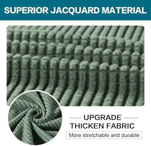Turquoize 2 Piece Chair Covers Armchair Slipcovers for Living Room Armchair Sofa Cover with Individual Cushion Covers Feature Jacquard Fabric (Chair, Loden Frost) - Image 3