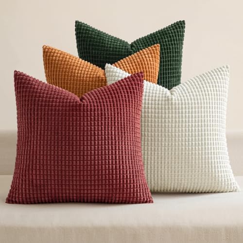 MIULEE Modern Decorative Pillow Covers 18x18 Inch Set of 4 Christmas Red by MIULEE