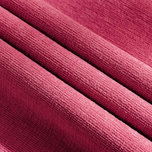 MIULEE Hot Pink Red Chenille Couch Throw Pillow Covers, 20x20 - Image 2