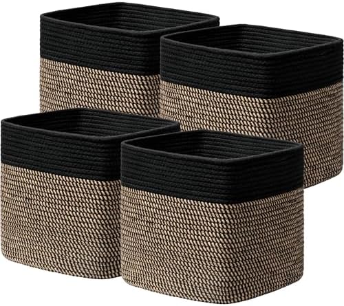 joybest 11inch Cube Storage Bins, Cotton Rope Woven Organizer Basket by joybest