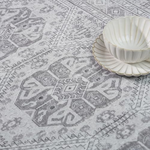 Ksrau 2x5 Runner Rug Washable Vintage: Non Slip Long Kitchen Runners Grey - Image 5