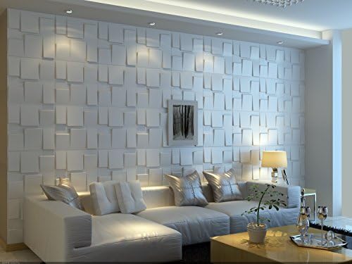 Art3d 19.7" x 19.7" (Pack of 12) Wall Panel Rectangle, White - Image 3