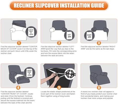 VANSOFY Oversized Stretch Recliner Chair Cover, Dark Coffee, 1 Seater - Image 4