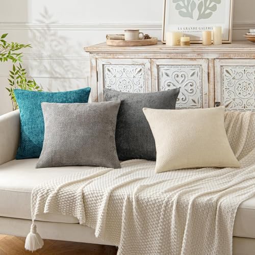 MIULEE Decorative Couch Throw Pillow Covers 18x18 Inch Coastal Teal 2 Pack - Image 4