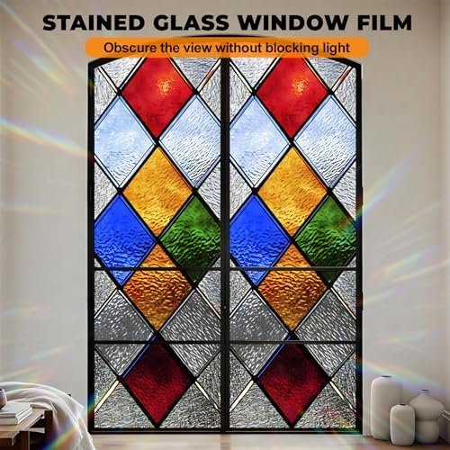 Window Privacy Film Frosted Glass Window Sticker Window Film Static Glass Cling Tint Non-Adhesive for Home Door Decorative Frosting Cover 17.5 X 39.3 inch - Image 2