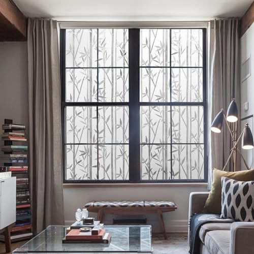 LEMON CLOUD Bamboo Frosted Glass Window Privacy Film, 29.5″ x 78.7″ - Image 6