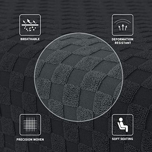 MAXIJIN Jacquard Ottoman Cover Slipcovers Folding Storage Stool Furniture Protector Cover Soft Thick Rectangle Foot Rest Slipcover with Elastic Bottom (Ottoman Large, Dark Gray) - Image 5