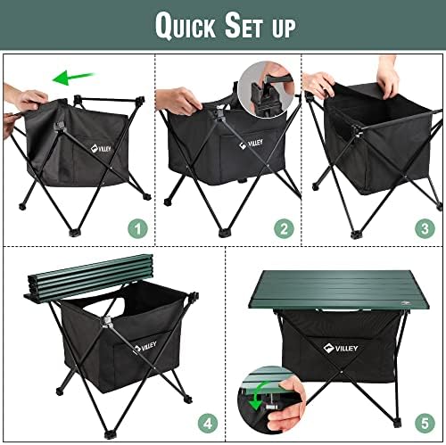VILLEY Portable Camping Side Table, Ultralight Aluminum Folding Beach Table - Image 6