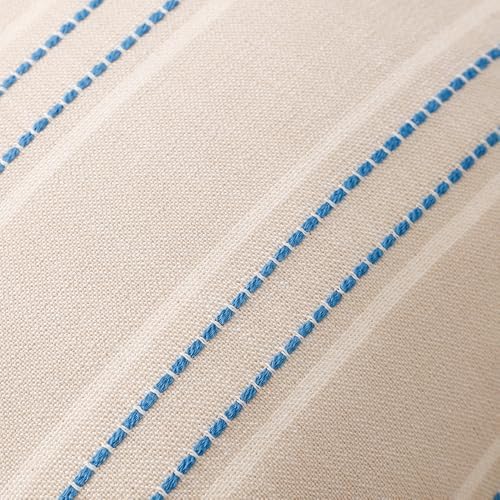 Hckot Striped Throw Pillow Covers 20x20 Set of 2 Lake Blue Pillow Covers - Image 4