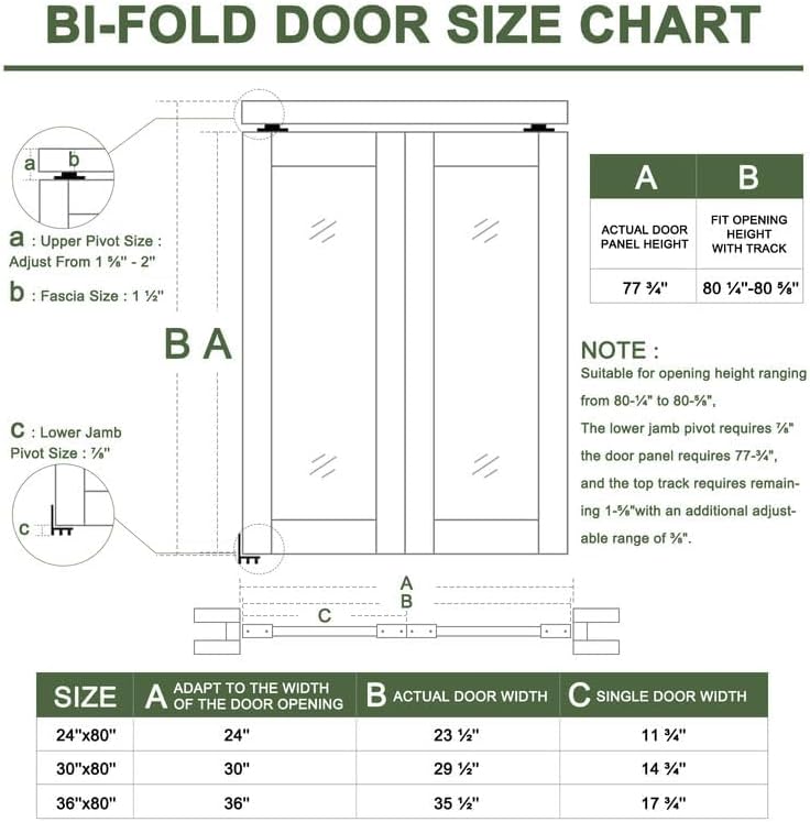 Bifold Doors for 30" x 80" Opening, Mirror Interior Folding Closet, White - Image 3