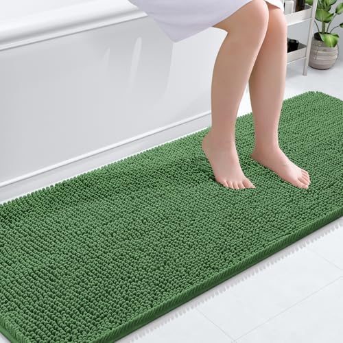 OLANLY Bathroom Runner Rugs 70x24, Extra Soft Absorbent Chenille Bath Rugs by OLANLY