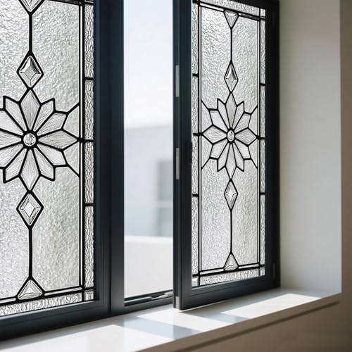 IVN Stained Glass Window Film Floral Diamond Design Window Privacy Film - Image 7