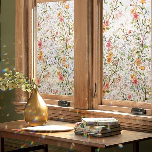 Kromapolis Window Privacy Film Floral Decorative Stickers, 23.6" x 78.7" by Kromapolis