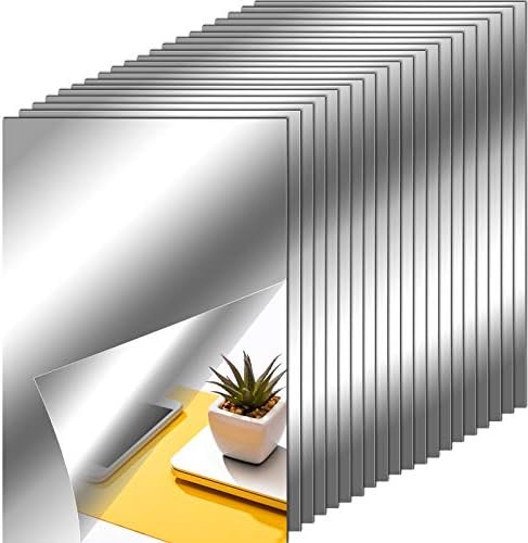 Zonon Flexible Mirror Sheets Self Adhesive Non Glass Mirror Tiles Stickers for Home Wall Decor(20 Pieces,6 x 9 Inches) by Zonon