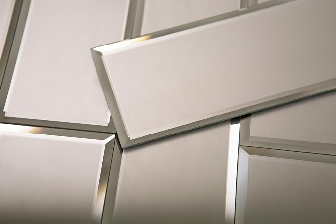 3" X 10" Gold Matte Peel & Stick Glass Mirror Subway Backsplash Kitchen Bathroom Beveled Edge Self Adhesive Tile (10 Pcs 2 Sq.ft) - Image 5