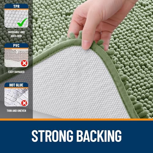 OLANLY Toilet Rugs U-Shaped 20x20, Soft Absorbent Chenille Contour Rugs - Image 6