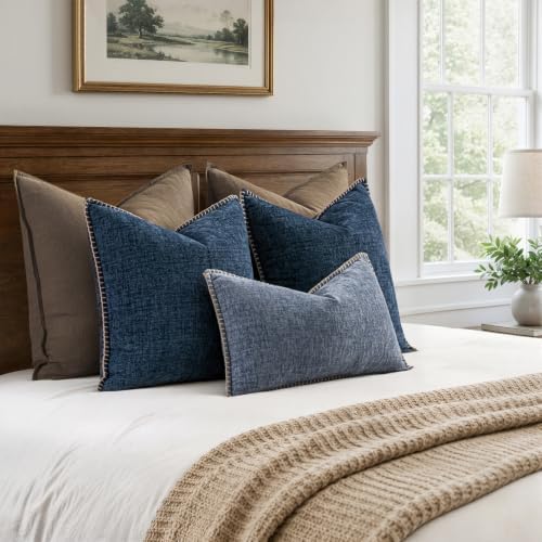 MIULEE Decorative Lumbar Throw Pillow Covers 12x20 in Dark Grey Blue 2 Pack - Image 6