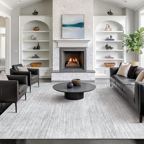 Valenrug 8x10 Area Rugs for Living Room, Large Washable Rug Non Slip Grey - Image 3