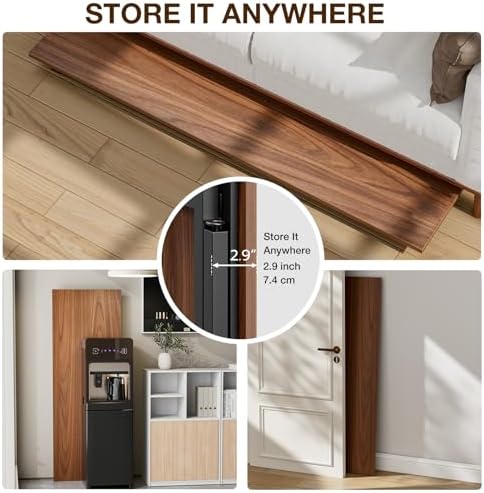 TEMI Long Computer Desk Folding Table - 55.1" Foldable Office Desk, No Assembly, Perfect Writing Table for Bedroom, Dorm, or Apartment, Portable Large Desk or Study Table with Compact Design, Walnut - Image 5
