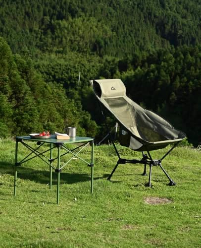 iClimb Lightweight Stable Alu. Folding Square Table Roll Up Top (Green, M) - Image 2