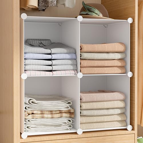 Stackable Closet Organizers and Storage 6 Cube Storage Organizer Closet Organizer for Bathroom Closet Storage for Wardrobe - Image 2