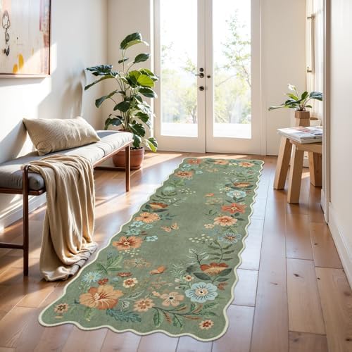 Lahome Floral Runners for Hallways Non Slip, 2X6 Washable Kitchen Runner - Image 3