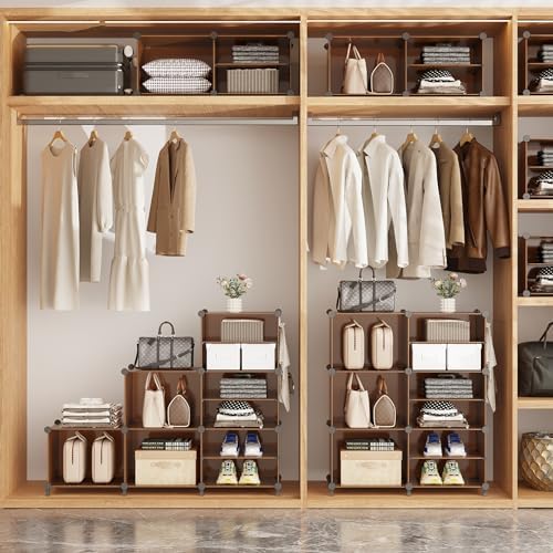 AWTATOS Closet Organizer 6 Cube Storage Shelves, Cocoa Brown - Image 5