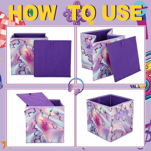 Bokon 2 Pcs Kpop Party Favors 11 Inch Cube Storage Bins with Handles - Image 4