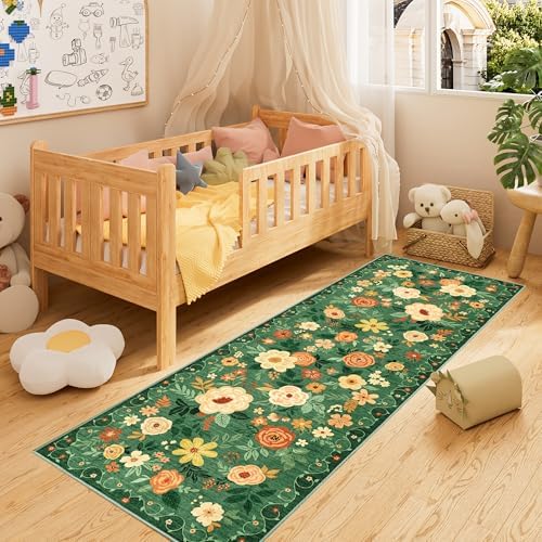 DUKINO 2x6 Runner Rug for Hallway Washable Kitchen Rugs Non Slip Dark Green - Image 4