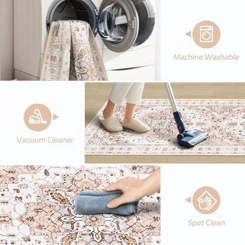 Madane Washable Runner Rugs 2x12 Long for Hallway Kitchen Soft, Pink - Image 5