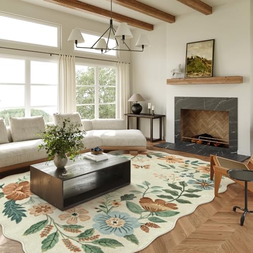 Lahome Floral 9x12 Area Rugs for Living Room, Soft Washable Bedroom Rugs - Image 3