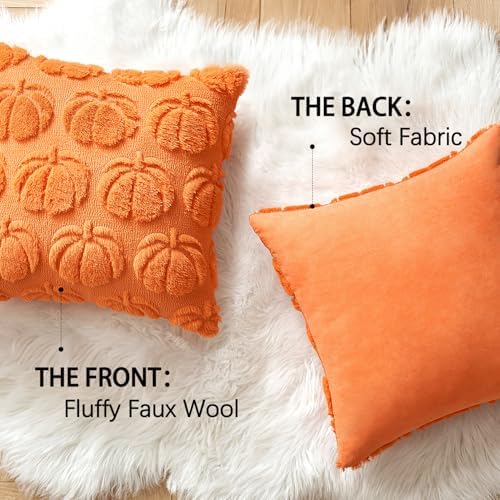 MIULEE Fall Pillow Covers Pumpkin Fall Decor 24x24 Orange - Image 6