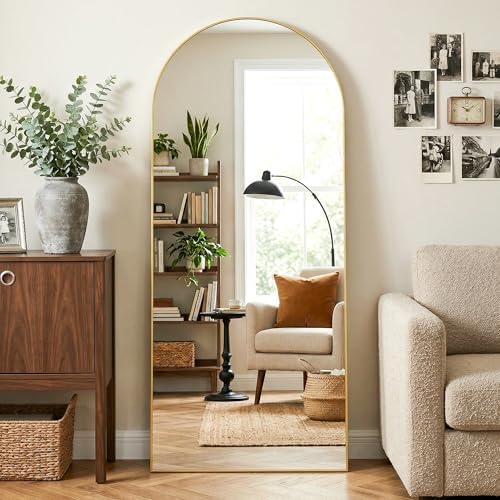 69"x28" Arched Full Length Mirror, Full Body Mirror, Gold - Image 2