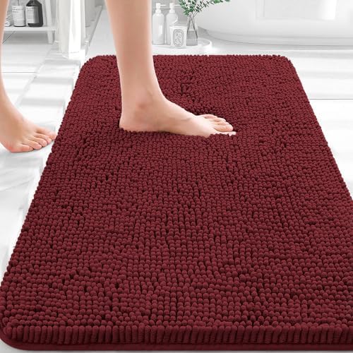 OLANLY Bathroom Rugs 30x20, Extra Soft Absorbent Chenille Bath Rugs by OLANLY