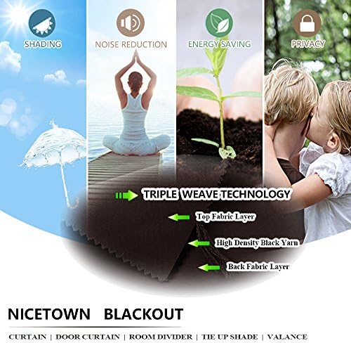 NICETOWN Room Dividers Curtain Screen Partitions, Patio Sliding Door Curtain, Wide Blackout Curtains, Keep Warm Draperies, Sliding Glass Door Drapes (1 Piece, 8.3ft Width x 7ft Length, Toffee Brown) - Image 4