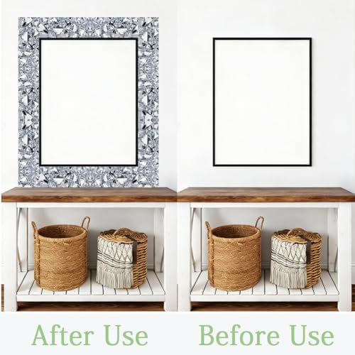 Diamond Wallpaper Border Peel and Stick 196.9 x 3.9 Inch Wall Border Trim Crystals PVC Decorative Molding Stickers Mirror Frame Trims for Bathroom Kitchen Backsplash Hotel Home Decorations - Image 5