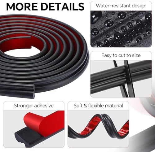 118 Inch x 0.9 in Peel and Stick Wall Molding Trim Black Chair Rail Panel Flexible Self Adhesive 3D Crown Moulding Trim for DIY Home Wall Decor Mirror Protection Door Cabinet Frame (Modern) - Image 3