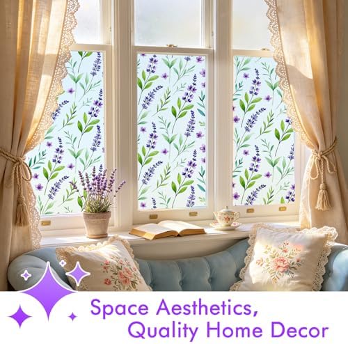 SOMWISE Frosted Window Privacy Film, Decorative Sun Heat Blocking, Anti UV - Image 5