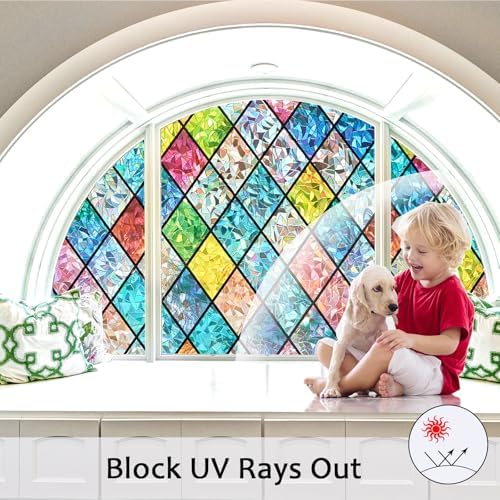 Stained Glass Window Privacy Film, Static Cling, 23.6" x 157.5" - Image 5