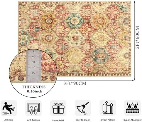 Lahome Moroccan Washable Rug, 2x3 Bathroom Rugs for Kitchen Entryway - Image 2