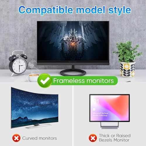 Magnetic 23.8 Inch Computer Privacy Screen Shield, Privacy Screen Filter for Frameless Monitor Widescreen 16:9 Aspect Ratio, Blue Light Protector, Anti-Spy & Anti-Scratch, Black - Image 3