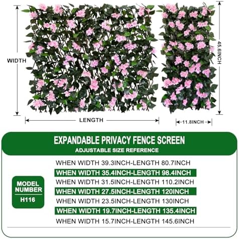 Expandable Fence Privacy Screen for Balcony Patio Outdoor,Decorative Faux Ivy Fencing Panel,Artificial Hedges - Image 2