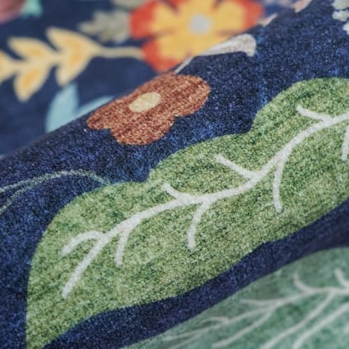Washable 3x6 Hallway Runner Rug: Low-Pile Floral Scalloped Entryway Runners Non-Slip Stain Resistant Carpet for Kitchen Bathroom Laundry Room Soft Floor Mat for Living Room Bedroom Nursery(3x6/Purple) - Image 6