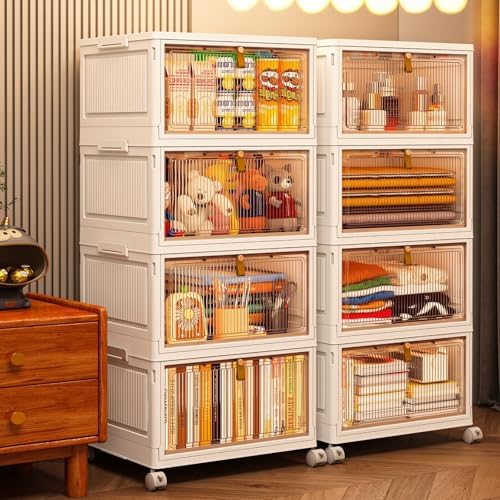 CTSNSLH 4 Tier Plastic Storage Bins with Lid 32QT - Stackable Storage Bins - Image 5