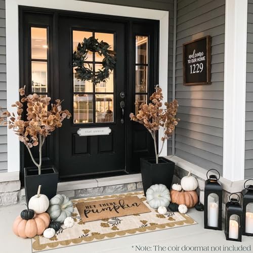 Front Door Mat Indoor Entrance - 2x4.3 Ft Floral Washable Layered Doormat Outdoor Entrance Spring Porch Rug Non-Slip Beige Boho Runner Rug for Kitchen Hallway Bedroom Laundry Room Porch Decor - Image 4
