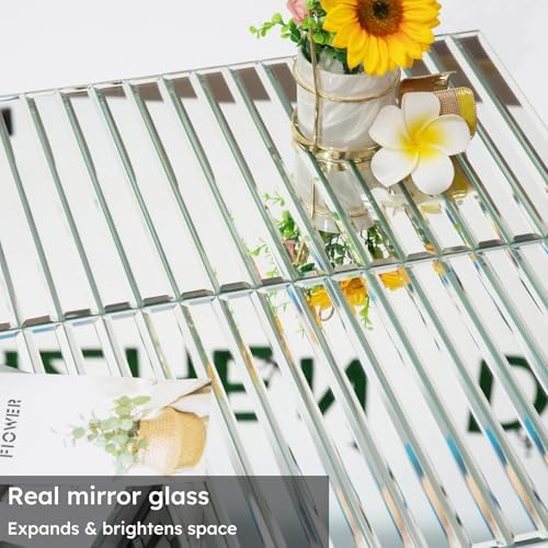 Diflart Mirror Peel and Stick Tile, 1.8 x 11.8 Inch, Beveled Mirror Strip Backsplash Tiles for Kitchen Bathroom Bar Accent Wall, Pack of 5 Sheets (Silver, 1.18x11.8 Inch) - Image 6