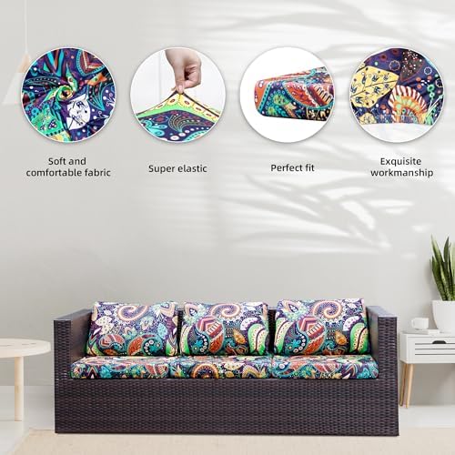 8 Pcs Outdoor Cushion Covers, Patio Sofa Cushion Covers Replacement - Image 4
